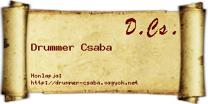 Drummer Csaba névjegykártya